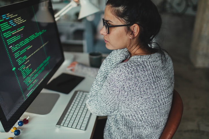 Student working on computer