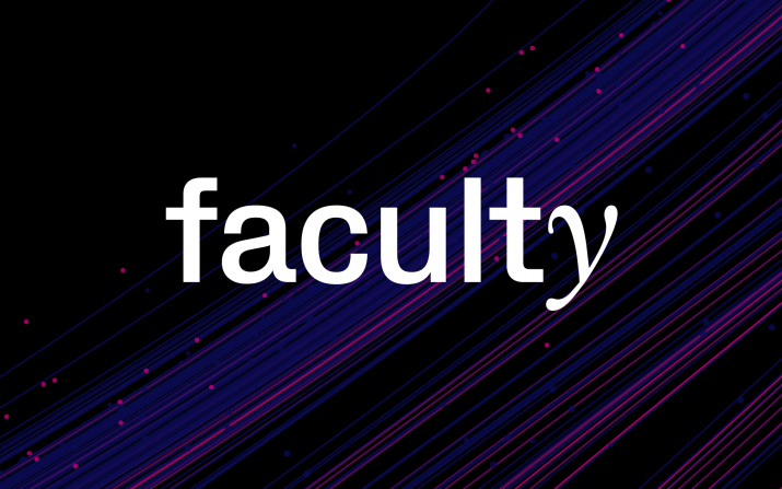 The word faculty in the center of a black and purple background.